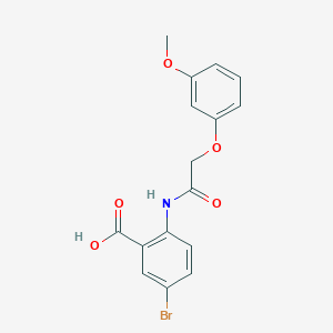 molecular formula C16H14BrNO5 B3710296 5-BROMO-2-[2-(3-METHOXYPHENOXY)ACETAMIDO]BENZOIC ACID 