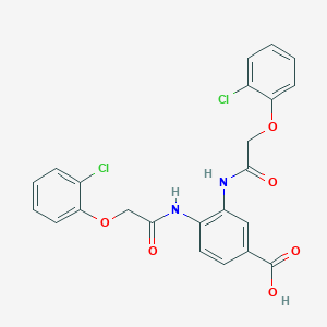 molecular formula C23H18Cl2N2O6 B3710298 3,4-bis{[(2-chlorophenoxy)acetyl]amino}benzoic acid 