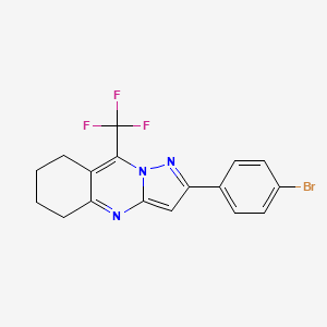 molecular formula C17H13BrF3N3 B3710311 2-(4-bromophenyl)-9-(trifluoromethyl)-5,6,7,8-tetrahydropyrazolo[5,1-b]quinazoline 