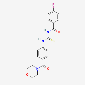 4-fluoro-N-[[4-(morpholine-4-carbonyl)phenyl]carbamothioyl]benzamide