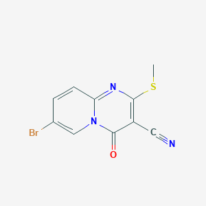 molecular formula C10H6BrN3OS B371038 7-bromo-2-(methylsulfanyl)-4-oxo-4H-pyrido[1,2-a]pyrimidine-3-carbonitrile 