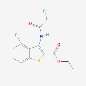 molecular formula C13H11ClFNO3S B371040 Ethyl 3-[(chloroacetyl)amino]-4-fluoro-1-benzothiophene-2-carboxylate 