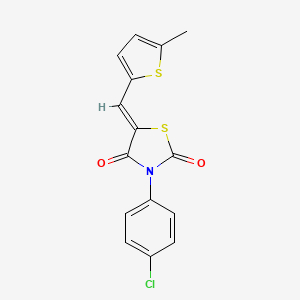 molecular formula C15H10ClNO2S2 B3710402 (5Z)-3-(4-chlorophenyl)-5-[(5-methylthiophen-2-yl)methylidene]-1,3-thiazolidine-2,4-dione 