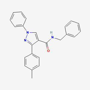 molecular formula C24H21N3O B3710426 N-benzyl-3-(4-methylphenyl)-1-phenylpyrazole-4-carboxamide 