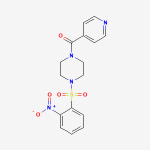 molecular formula C16H16N4O5S B3710452 {4-[(2-NITROPHENYL)SULFONYL]PIPERAZINO}(4-PYRIDYL)METHANONE 