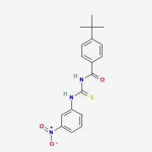 molecular formula C18H19N3O3S B3710457 4-tert-butyl-N-{[(3-nitrophenyl)amino]carbonothioyl}benzamide 