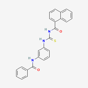 molecular formula C25H19N3O2S B3710470 N-({3-[(phenylcarbonyl)amino]phenyl}carbamothioyl)naphthalene-1-carboxamide 