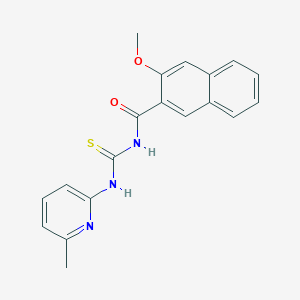 molecular formula C19H17N3O2S B3710496 3-methoxy-N-{[(6-methyl-2-pyridinyl)amino]carbonothioyl}-2-naphthamide 