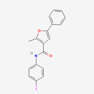 molecular formula C18H14INO2 B3710504 N-(4-iodophenyl)-2-methyl-5-phenylfuran-3-carboxamide 