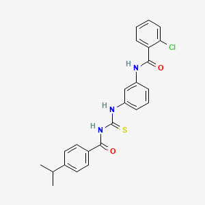 molecular formula C24H22ClN3O2S B3710519 2-chloro-N-{3-[({[4-(propan-2-yl)phenyl]carbonyl}carbamothioyl)amino]phenyl}benzamide 