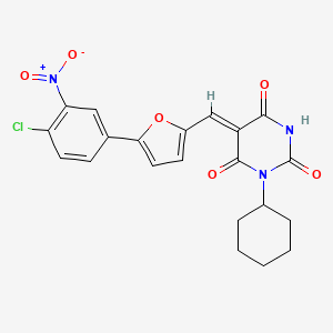 (5Z)-5-[[5-(4-chloro-3-nitrophenyl)furan-2-yl]methylidene]-1-cyclohexyl-1,3-diazinane-2,4,6-trione