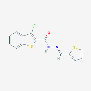 molecular formula C14H9ClN2OS2 B371054 3-chloro-N'-(2-thienylmethylene)-1-benzothiophene-2-carbohydrazide 