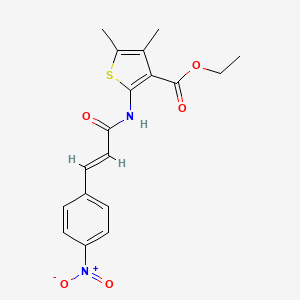 molecular formula C18H18N2O5S B3710542 ethyl 4,5-dimethyl-2-{[3-(4-nitrophenyl)acryloyl]amino}-3-thiophenecarboxylate 