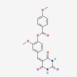 2-methoxy-4-[(2,4,6-trioxotetrahydro-5(2H)-pyrimidinylidene)methyl]phenyl 4-methoxybenzoate