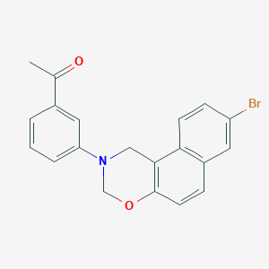 molecular formula C20H16BrNO2 B3710555 1-(3-{8-BROMO-1H,2H,3H-NAPHTHO[1,2-E][1,3]OXAZIN-2-YL}PHENYL)ETHAN-1-ONE 