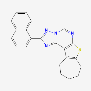 molecular formula C22H18N4S B3710570 2-(1-naphthyl)-9,10,11,12-tetrahydro-8H-cyclohepta[4,5]thieno[3,2-e][1,2,4]triazolo[1,5-c]pyrimidine 