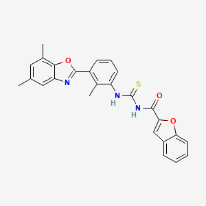 molecular formula C26H21N3O3S B3710587 3-(1-BENZOFURAN-2-CARBONYL)-1-[3-(5,7-DIMETHYL-1,3-BENZOXAZOL-2-YL)-2-METHYLPHENYL]THIOUREA 