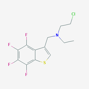 molecular formula C13H12ClF4NS B371060 2-chloro-N-ethyl-N-[(4,5,6,7-tetrafluoro-1-benzothien-3-yl)methyl]ethanamine 