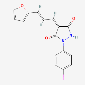 4-[3-(2-furyl)-2-propen-1-ylidene]-1-(4-iodophenyl)-3,5-pyrazolidinedione