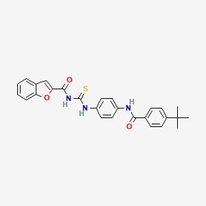 molecular formula C27H25N3O3S B3710608 N-[({4-[(4-tert-butylbenzoyl)amino]phenyl}amino)carbonothioyl]-1-benzofuran-2-carboxamide 