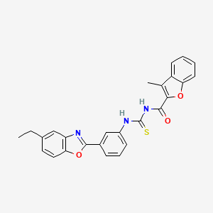 molecular formula C26H21N3O3S B3710618 N-{[3-(5-ethyl-1,3-benzoxazol-2-yl)phenyl]carbamothioyl}-3-methyl-1-benzofuran-2-carboxamide 