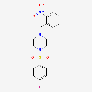 molecular formula C17H18FN3O4S B3710624 1-[(4-fluorophenyl)sulfonyl]-4-(2-nitrobenzyl)piperazine 