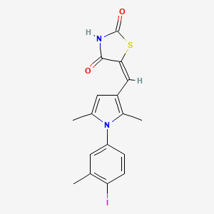 (5E)-5-[[1-(4-iodo-3-methylphenyl)-2,5-dimethylpyrrol-3-yl]methylidene]-1,3-thiazolidine-2,4-dione