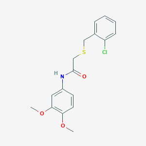 2-[(2-chlorophenyl)methylsulfanyl]-N-(3,4-dimethoxyphenyl)acetamide