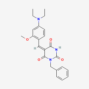 (5E)-1-benzyl-5-[[4-(diethylamino)-2-methoxyphenyl]methylidene]-1,3-diazinane-2,4,6-trione