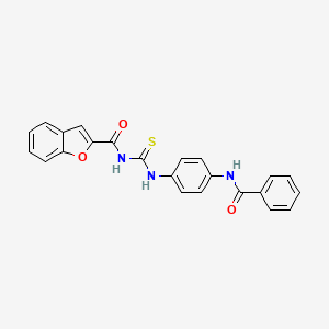 N-({[4-(benzoylamino)phenyl]amino}carbonothioyl)-1-benzofuran-2-carboxamide