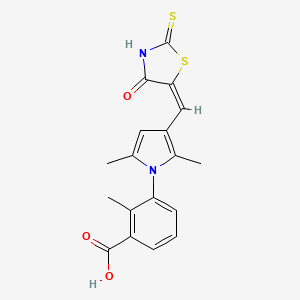 3-{2,5-dimethyl-3-[(4-oxo-2-thioxo-1,3-thiazolidin-5-ylidene)methyl]-1H-pyrrol-1-yl}-2-methylbenzoic acid