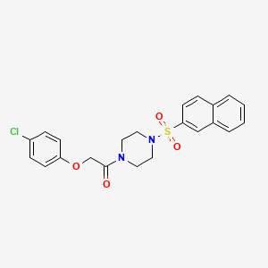 molecular formula C22H21ClN2O4S B3710726 2-(4-CHLOROPHENOXY)-1-[4-(2-NAPHTHYLSULFONYL)PIPERAZINO]-1-ETHANONE 