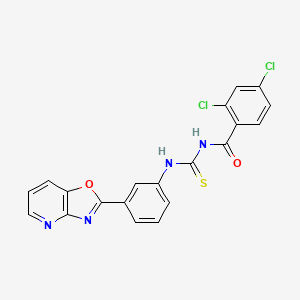 molecular formula C20H12Cl2N4O2S B3710734 2,4-dichloro-N-{[(3-[1,3]oxazolo[4,5-b]pyridin-2-ylphenyl)amino]carbonothioyl}benzamide 