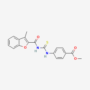 molecular formula C19H16N2O4S B3710771 Methyl 4-({[(3-methyl-1-benzofuran-2-yl)carbonyl]carbamothioyl}amino)benzoate 