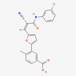 molecular formula C22H15ClN2O4 B3710781 3-[5-[(Z)-3-(3-chloroanilino)-2-cyano-3-oxoprop-1-enyl]furan-2-yl]-4-methylbenzoic acid 