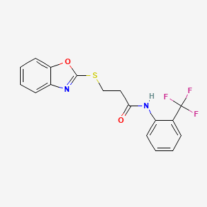 molecular formula C17H13F3N2O2S B3710790 3-(1,3-BENZOXAZOL-2-YLSULFANYL)-N~1~-[2-(TRIFLUOROMETHYL)PHENYL]PROPANAMIDE 