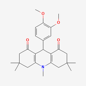 molecular formula C26H33NO4 B3710801 9-(3,4-dimethoxyphenyl)-3,3,6,6,10-pentamethyl-3,4,6,7,9,10-hexahydro-1,8(2H,5H)-acridinedione 