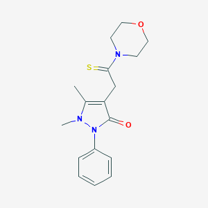 molecular formula C17H21N3O2S B371081 1,5-dimethyl-4-[2-(4-morpholinyl)-2-thioxoethyl]-2-phenyl-1,2-dihydro-3H-pyrazol-3-one 