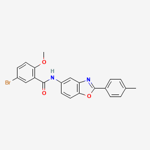 molecular formula C22H17BrN2O3 B3710842 5-bromo-2-methoxy-N-[2-(4-methylphenyl)-1,3-benzoxazol-5-yl]benzamide 