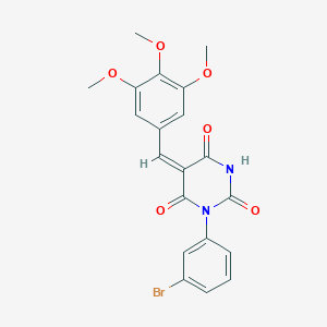 molecular formula C20H17BrN2O6 B3710844 (5E)-1-(3-bromophenyl)-5-(3,4,5-trimethoxybenzylidene)pyrimidine-2,4,6(1H,3H,5H)-trione 