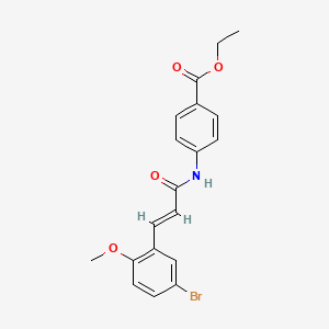 molecular formula C19H18BrNO4 B3710847 ETHYL 4-[(2E)-3-(5-BROMO-2-METHOXYPHENYL)PROP-2-ENAMIDO]BENZOATE 