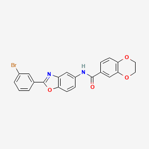 N-[2-(3-bromophenyl)-1,3-benzoxazol-5-yl]-2,3-dihydro-1,4-benzodioxine-6-carboxamide