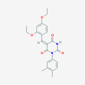 (5E)-5-(2,4-diethoxybenzylidene)-1-(3,4-dimethylphenyl)pyrimidine-2,4,6(1H,3H,5H)-trione