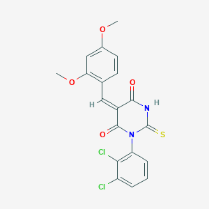 molecular formula C19H14Cl2N2O4S B3710869 1-(2,3-dichlorophenyl)-5-(2,4-dimethoxybenzylidene)-2-thioxodihydro-4,6(1H,5H)-pyrimidinedione 