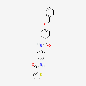 molecular formula C25H20N2O3S B3710878 N-[4-({[4-(benzyloxy)phenyl]carbonyl}amino)phenyl]thiophene-2-carboxamide 