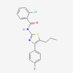 2-chloro-N-[4-(4-fluorophenyl)-5-propyl-1,3-thiazol-2-yl]benzamide