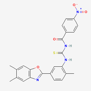 N-[[5-(5,6-dimethyl-1,3-benzoxazol-2-yl)-2-methylphenyl]carbamothioyl]-4-nitrobenzamide