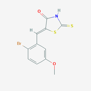 molecular formula C11H8BrNO2S2 B371090 5-(2-Bromo-5-methoxybenzylidene)-2-thioxo-1,3-thiazolidin-4-one 