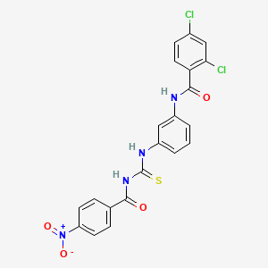 molecular formula C21H14Cl2N4O4S B3710923 2,4-dichloro-N-[3-({[(4-nitrophenyl)carbonyl]carbamothioyl}amino)phenyl]benzamide 