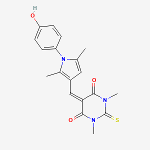 5-{[1-(4-HYDROXYPHENYL)-2,5-DIMETHYL-1H-PYRROL-3-YL]METHYLIDENE}-1,3-DIMETHYL-2-SULFANYLIDENE-1,3-DIAZINANE-4,6-DIONE